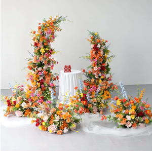 Nouveau Offre Spéciale luxe romantique coloré mariage arc décoration <span class=keywords><strong>fond</strong></span> arches artificielle Rose fleur pièce maîtresse personnalisé - Product Image 4