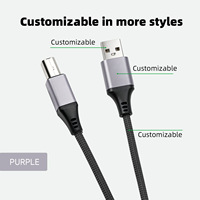 Cable USB 2.0 de Alta Calidad con Trenzado de Nailon, de USB-A Macho a USB-B Macho para Impresora, 0.5M 1M 1.5M 2M 3M 5M