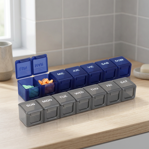 WEISHENG Boîte à pilules portable hebdomadaire à sept compartiments en plastique pour vitamines et médicaments de voyage – Organiseur 7 jours - Product Image 4