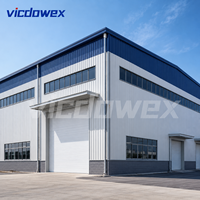 VICDOWEX Bâtiment d'atelier, garage ou hangar en structure acier industrielle pour usine de fabrication et entrepôt, structure haute résistance
