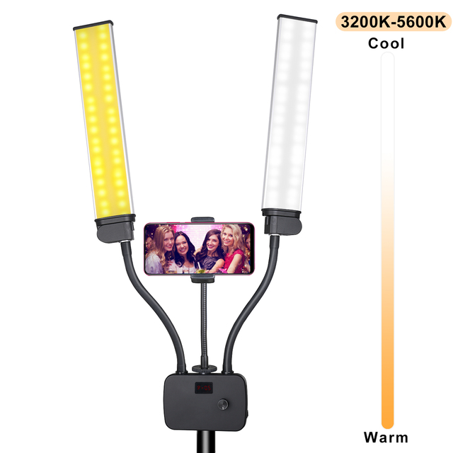 Double Arm Light Eyelash Extension Beauty Lash Lamp for Salon Nail and Tattoo Lamp With USB Charging LED 2 Arms Fill Light