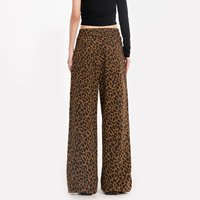 Nouveauté Pantalon large décontracté à imprimé léopard Pantalon large décontracté sportif Taille mi-haute personnalisé