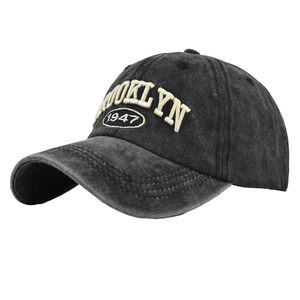 Cappellino da Baseball Vintage Unisex a 6 Pannelli Non Strutturato in Denim Lavato con Acido, Ricamo 3D, Logo Personalizzato, Fibbia Regolabile in Rame Dorato - Product Image 3