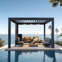 Pergola Classique Moderne en Aluminium avec Toit à Lames, Revêtement Poudré, Écologique et Étanche pour Jardin, Patio, Véranda