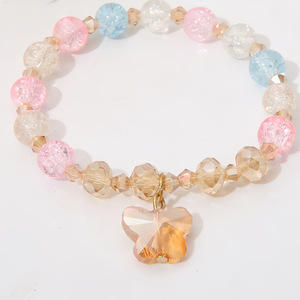Braccialetto di Moda con Perline in Cristallo Imitazione Giada, Gioiello con Fiori e Farfalle per Ragazze - Product Image 5