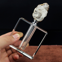 Nouvelle bouteille d'huile essentielle en cristal tendance, flacons de parfum uniques avec pierre d'agate naturelle, cadeaux