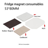 Aimant de réfrigérateur manuel 80*53mm faisant le kit de machine avec le coupeur de papier 100 ensembles de matériaux composants rectangulaires de noyau boîte de vitesse de moteur