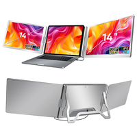 Monitor Portátil para Laptop de 14'' con Panel IPS Retroiluminado por LED, con un Cable Tipo-C, Pantallas Triples para Windows y Mac