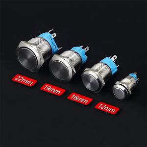 Metall-Druckknopf schalter Selbst rück setzen Selbst hemmend mit leichtem Druck Wasserdichter runder kleiner Schalter 12mm 16mm 19mm 22mm - Product Image 4