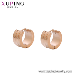Pendientes de Aro Pequeños <span class=keywords><strong>E</strong></span>-348 Xuping Jewelry, Nuevos, Modernos, Populares, Diarios, Simples, Elegantes, Geniales, de Acero Inoxidable Color Dorado - Product Image 6
