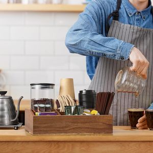 อุปกรณ์เสริมบาร์กาแฟ 7 ช่องพร้อมตัวแบ่งที่ถอดออกได้ - ที่จัดเก็บเครื่องปรุงกาแฟและชา - Product Image 6