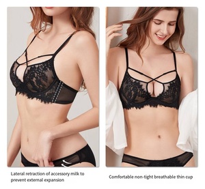 Women Underwear Wholesale <strong>Sexy</strong> Lace Push up <strong>Aunty</strong> Bra and Panty Set - Product Image 2