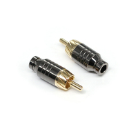 Conectores RCA Macho Chapados en Oro, Conectores de Audio de Alta Gama, Conector RCA de Cobre Chapado en Oro, Adaptador de Cable de Audio Macho para Soldadura