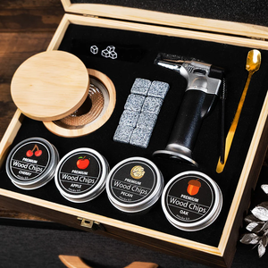 Ready Use Eco-Friendly Vintage 4 Flavor 100% Natural Wood Chips Infuser Kit <b>Whiskey</b> Smoker Device <b>Set</b> Father's Day Bar Tools - Product Image 2
