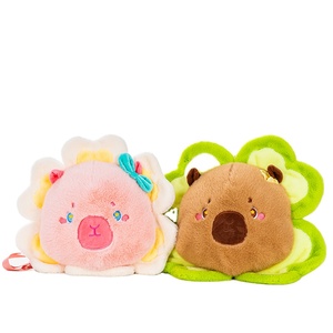 Sac à main en peluche mignon de dessin animé de 38 cm, sac à main en peluche Capybara avec chapeau de tournesol, sac à bandoulière pour fille <span class=keywords><strong>Moe</strong></span> pour enfants - Product Image 1
