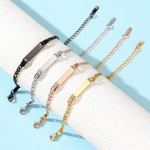 Ywyougang - Pulsera <span class=keywords><strong>de</strong></span> Acero Inoxidable Chapada en Oro, Moderna, Personalizable, con Dije Rectangular Simple, para Regalo <span class=keywords><strong>de</strong></span> Aniversario para Niños - Product Image 1
