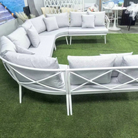 Ensemble de canapé modulaire incurvé - Mobilier de salon moderne en métal convertible et confortable