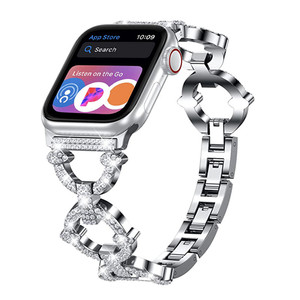 Cinturino di lusso con diamanti Bling per ciondoli per cinturini <span class=keywords><strong>Apple</strong></span> <span class=keywords><strong>Watch</strong></span> <span class=keywords><strong>I</strong></span> cinturini <span class=keywords><strong>Se</strong></span> 7 41mm 45mm 44mm - Product Image 2
