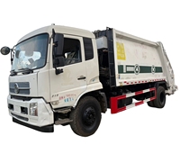 Camion à ordures compacteur d'occasion de 6 mètres cubes, châssis Dongfeng Dolica, Quanchai Euro 6, benne à levage arrière avec télécommande