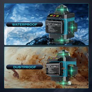 ميزان ليزر أخضر ذاتي التسوية بدرجة صناعية، 4D بزاوية 360 درجة، 16 خط، قابل لإعادة الشحن، مع حامل ثلاثي القوائم لتعليق الصور - Product Image 6