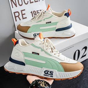 New Style Casual Sporty <b>Running</b> Men's Shoes Knitted Thick Rubber Soles Anti-slip Wear-resistant Anti-odor Cushioning Suitable - Product Image 2