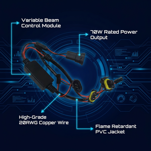 Kit <span class=keywords><strong>de</strong></span> câblage universel pour phare antibrouillard <span class=keywords><strong>automobile</strong></span> à <span class=keywords><strong>faisceau</strong></span> variable 70W, DC 9-30V avec câble en cuivre pur 20AWG pour éclairage auxiliaire LED - Product Image 2