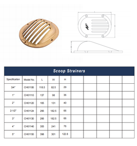 Égouttoir en bronze de 2 pouces de la marque HF, pour montage traversant, matériel marin pour accessoires de yacht et bateau, fabriqué à Taïwan - Product Image 2
