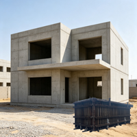 Moule réutilisable pour maison en béton préfabriqué, coffrage pour panneaux muraux de logement préfabriqué pour la construction d'infrastructure