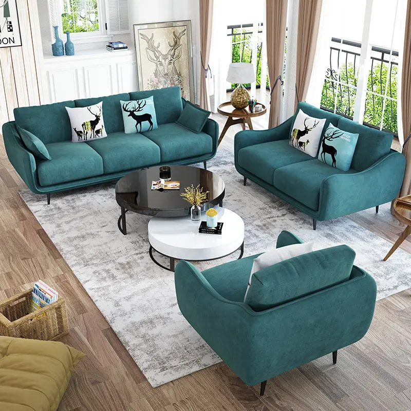 Italian minimalist living room fabric sofa small unit detachable cleaning fabric sofa combination