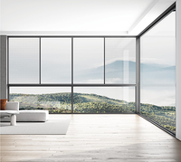 Ventanas y Puertas Modernas de Aleación de Aluminio en Oferta, Vidrio Templado Doble, Ventana Corredera Horizontal, Pantalla Plegable para Sala de Estar y Cocina