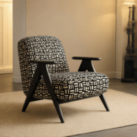 Fauteuil en teck doré écologique, mobilier moderne pour hall d'hôtel et d'hôpital