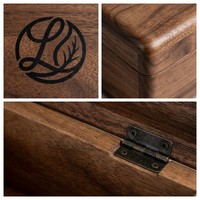 Coffret à thé en bois de noyer Landy Luxury à 10 compartiments, grande capacité, organisateur de rangement pour sacs, pour hôtel, vente en gros