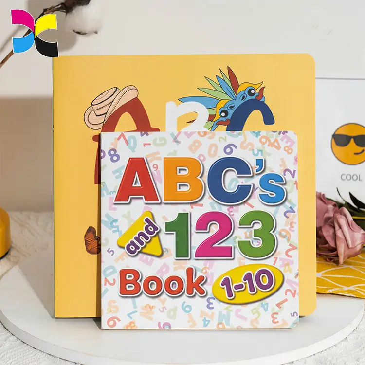 Kids busy book hardcover full color ABC board book printing service