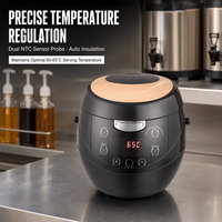 Cuiseur Électrique Commercial de Perles de Tapioca 5L, Machine à Faire Bouillir les Perles Boba avec Fonction Agitation, Pot à Perles pour Bubble Tea pour Salons de Thé au Lait