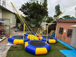 Equipo de Juegos Interior al por Mayor, Trampolín Elástico con Arnés y Remolque Móvil para <span class=keywords><strong>Alquiler</strong></span>, Trampolín Elástico para 4 Personas - Product Image 5