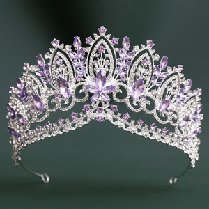 Tiara Barocca in Cristallo, Corona <span class=keywords><strong>di</strong></span> Lusso con Strass per Sposa, Principessa, Quinceañera, Accessorio per Capelli per Feste <span class=keywords><strong>di</strong></span> Compleanno - Product Image 3