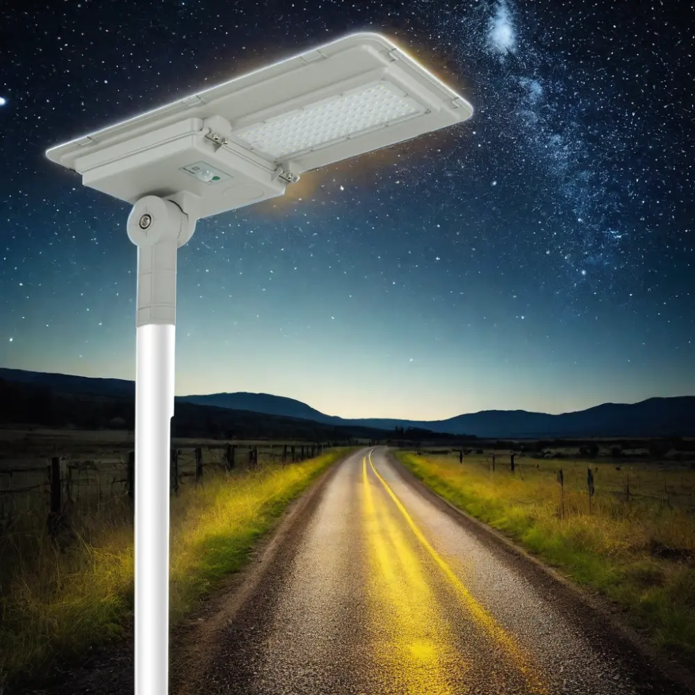 Kontrol tahan air dengan Remote 1000W 3000W lampu bertenaga terintegrasi kamera CCTV Split semua dalam satu lampu jalan surya Led luar ruangan