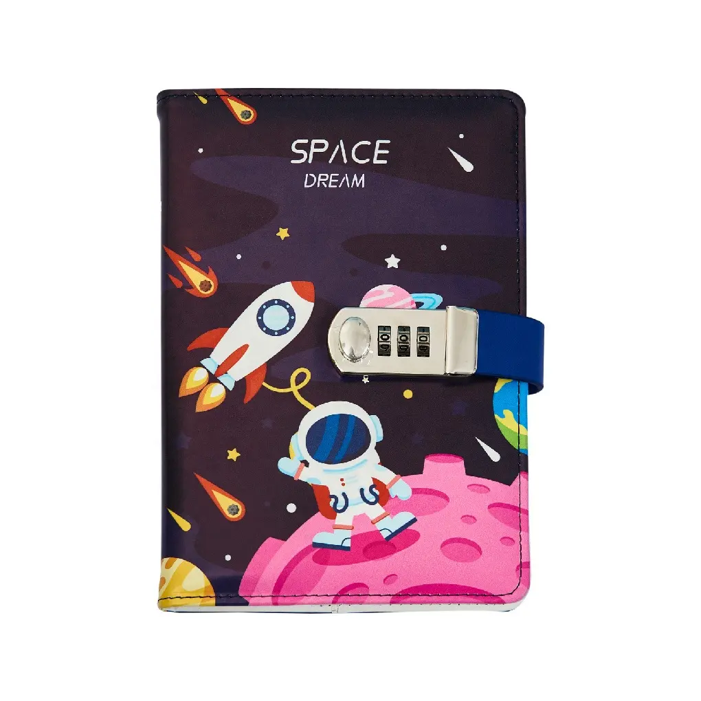 A5 Space Codebook for Primary and Middle School Students Gift Astronaut Diary with Lock Account Book with Password
