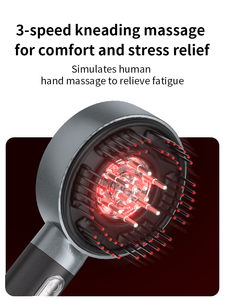 Cepillo Eléctrico para Masaje del Cuero Cabelludo con Luz LED Roja, Dispositivo Anticaída y Crecimiento del Cabello con Aplicador de Aceite - Product Image 1