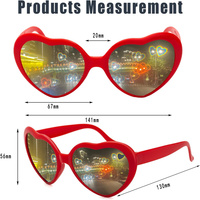 Lunettes de diffraction en forme de cœur bon marché lunettes de soleil effets d'amour lunettes spéciales Rave Party lunettes à changement de lumière pour les lunettes de soleil de fête