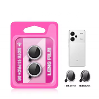 Protection d'objectif de caméra en alliage métallique Eagle Eye avec verre diamant pour Redmi Note, installation facile