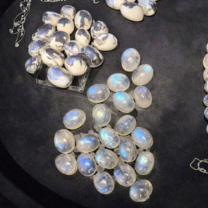Chất Lượng Cao Màu Xanh Cầu Vồng Moonstone Tự Nhiên Mịn Hình Bầu Dục Cabochon Cắt Tùy Chỉnh Của Nhãn Hiệu Đồ Trang Sức Với Loose Đá Quý - Product Image 2
