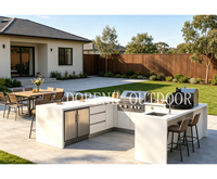Module de cuisine extérieure préfabriqué durable et étanche pour barbecue, idéal pour jardin résidentiel, villa de vacances, patio