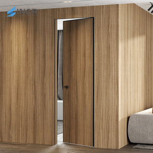 Venta directa de fábrica, diseño minimalista, puerta delantera de baño, acabado de aluminio y madera, certificado CE para dormitorio, cocina, nailon - Product Image 6