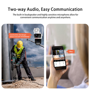 Caméra IP extérieure 4G WiFi à double objectif et double écran 4MP, système de sécurité sans fil PTZ 360° avec vision nocturne couleur - Product Image 4