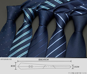 Cravate bleu foncé pour homme, accessoire de costume professionnel pour le travail de bureau, <span class=keywords><strong>tenue</strong></span> quotidienne, style large - Product Image 5