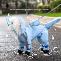 Imperméable pour chien à quatre pattes sur le thème des dinosaures 3D, imperméable, avec visière transparente, pour Golden Retriever et grands chiens