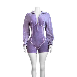 <span class=keywords><strong>Tuta</strong></span> con Logo personalizzato da <span class=keywords><strong>donna</strong></span> Vintage manica lunga profondo scollo a V lavato tutine da <span class=keywords><strong>donna</strong></span> Body Suit da <span class=keywords><strong>donna</strong></span> tute da <span class=keywords><strong>donna</strong></span> tute da <span class=keywords><strong>donna</strong></span> - Product Image 6