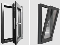 Fenêtres coulissantes verticales en alliage d'aluminium avec moustiquaire en acier inoxydable, design coupe-vent pour maisons, style postmoderne simple