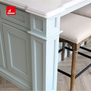 Mobili da Cucina AllandCabinet in Stile <span class=keywords><strong>Laccato</strong></span> Azzurro con 2 Ante a Incasso PAC, Piano di Lavoro <span class=keywords><strong>Bianco</strong></span> e Ante in Vetro Marrone - Product Image 4